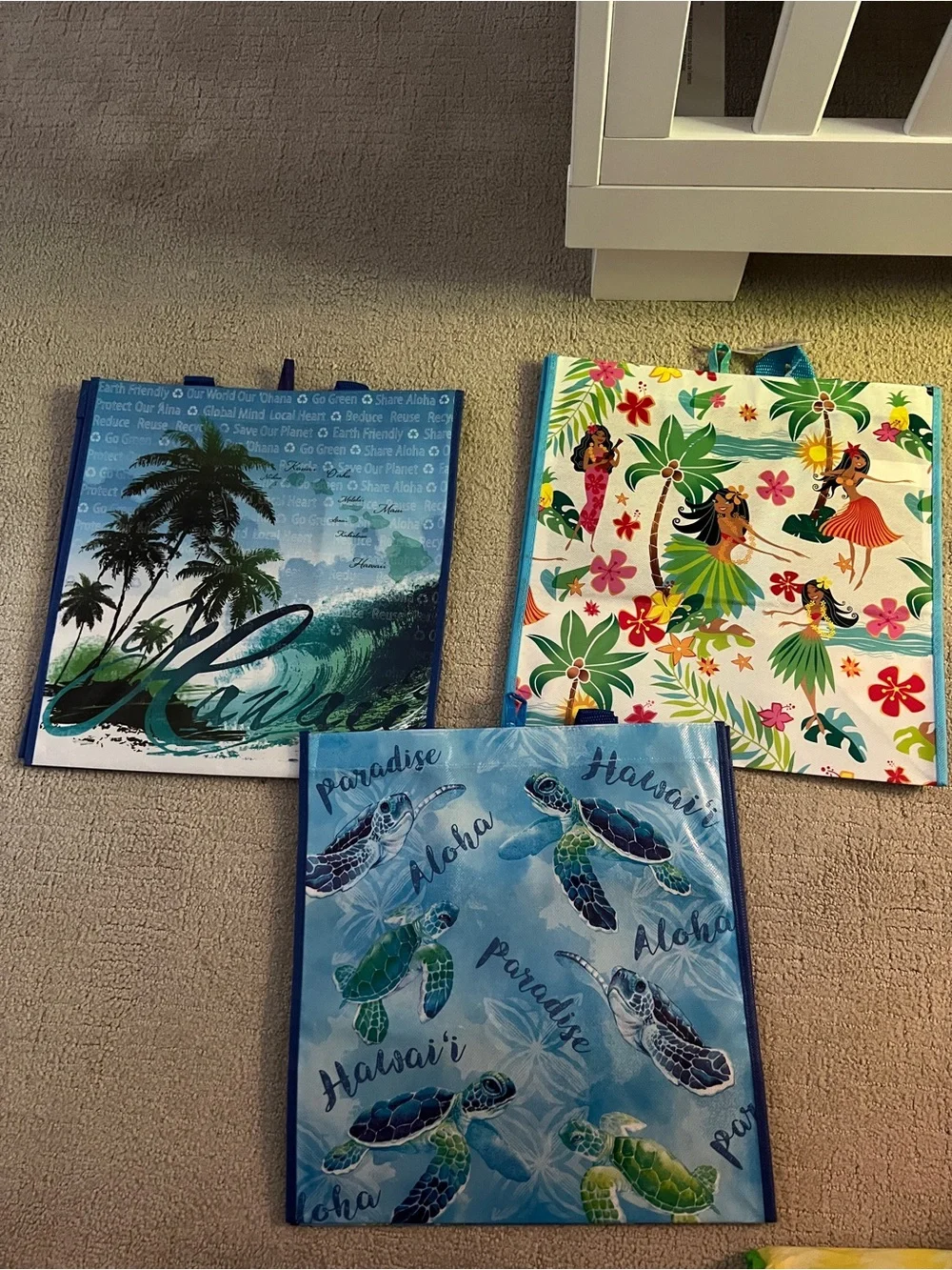 Tropical Reusable Tote Art Panels - Blue & Multicolor